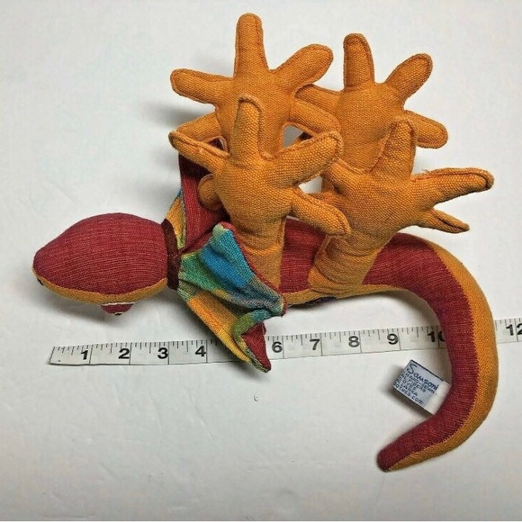 Barbara Samsoni Plush Lizard Frilled Neck Hand Woven Hand Sewn Reptile Iguana - Picture 11 of 12